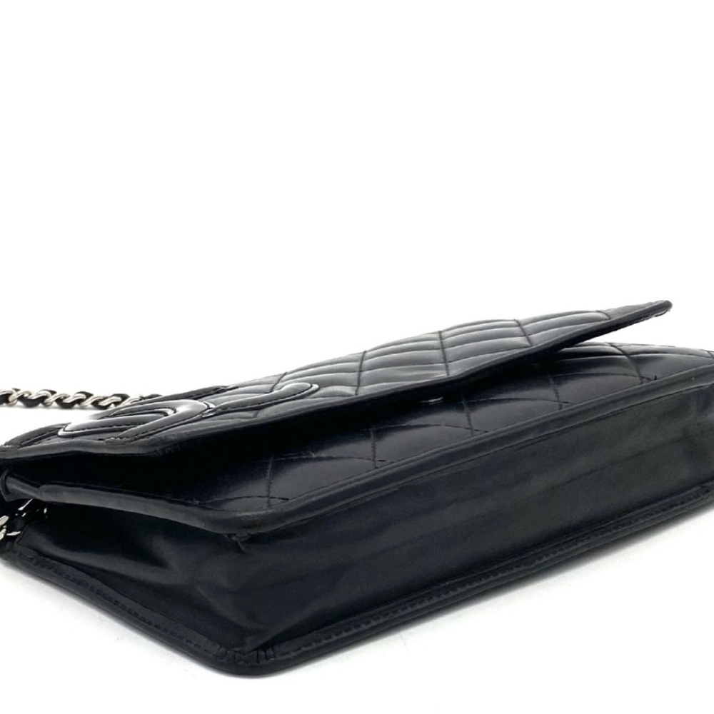 Authentic Chanel Quilted Cambon Coco Mark Leather Chain Wallet Shoulder Bag - Picture 10 of 11